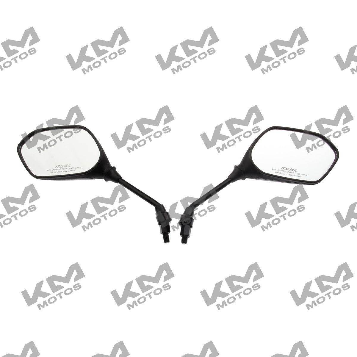 Retrovisores originales Italika con logo y leyenda Dt200 Sport, sistema de control para motocicleta Italika, en color negro