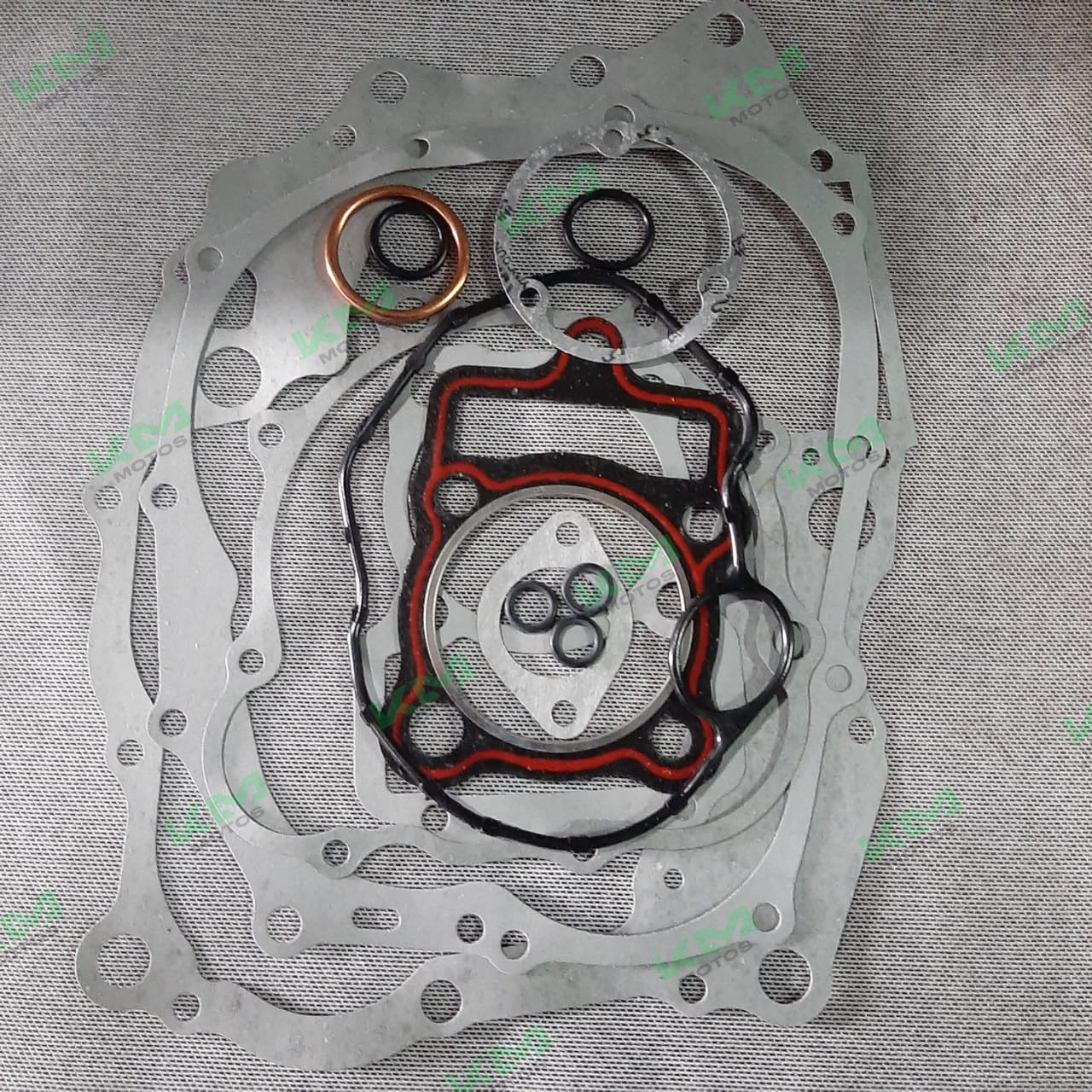 Kit de empaques completo CG200 de 63 mm, incluye varias juntas y sellos para reparación de motores.