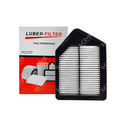 Filtro de aire para Honda CRV 2010-2011 de la marca KM Motos, muestra el filtro de papel y marco de plástico.