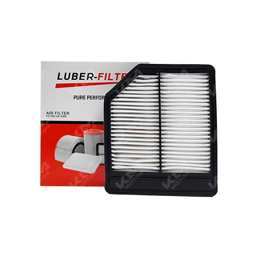 Filtro de aire para Honda Civic 2006-2011 de la marca KM Motos, muestra el filtro en su caja con detalles del producto