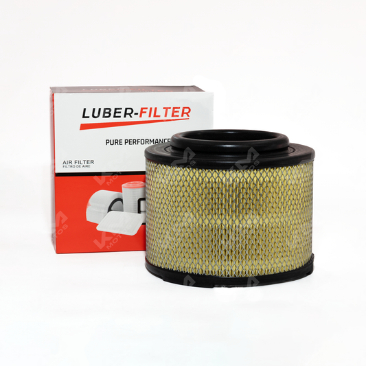 Filtro de aire para Toyota Hilux 2006-2012 de la marca KM Motos, mostrando el filtro de papel y marco plástico.
