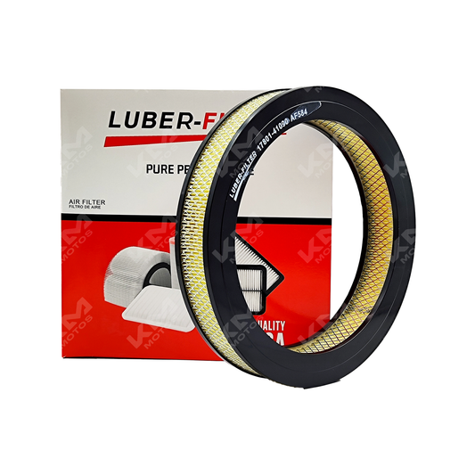Filtro de aire KM Motos 22R, pieza de recambio para motocicleta, con elemento de filtración visible en la imagen
