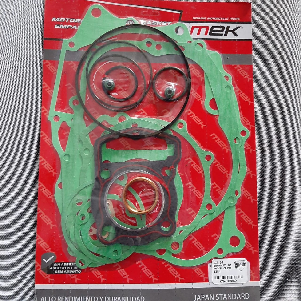 KIT DE EMPAQUES DE MOTOR CB150 62MM