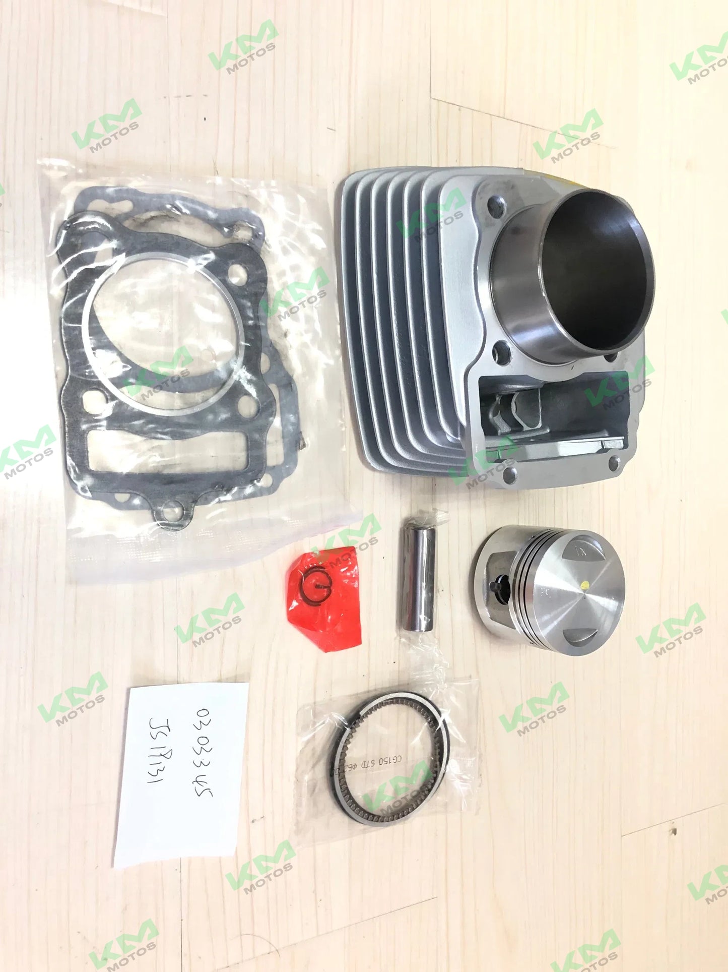 Kit de cilindro negro universal para CG150, DM150 y FT150 con pistón bajo, imagen de alta calidad.