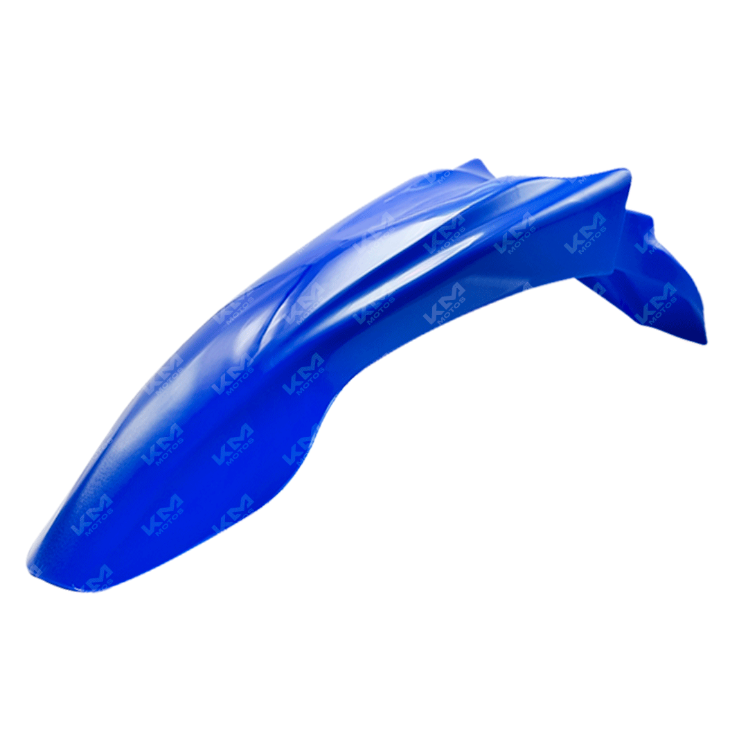 Guardafango azul KM Motos para GXT, XTZ y RTZ, protección y estilo para motocicletas off-road.