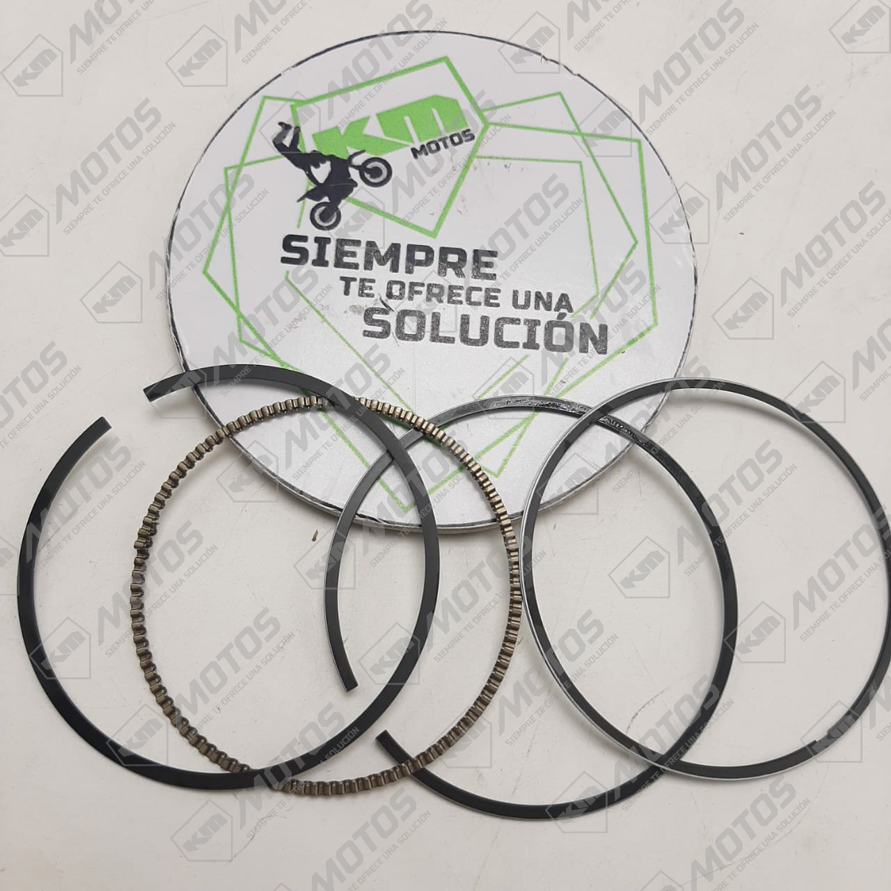 Conjunto de anillos Honda CB190R/XR190L (STD) de KM Motos, piezas de repuesto para motor, en imagen con fondo neutro.