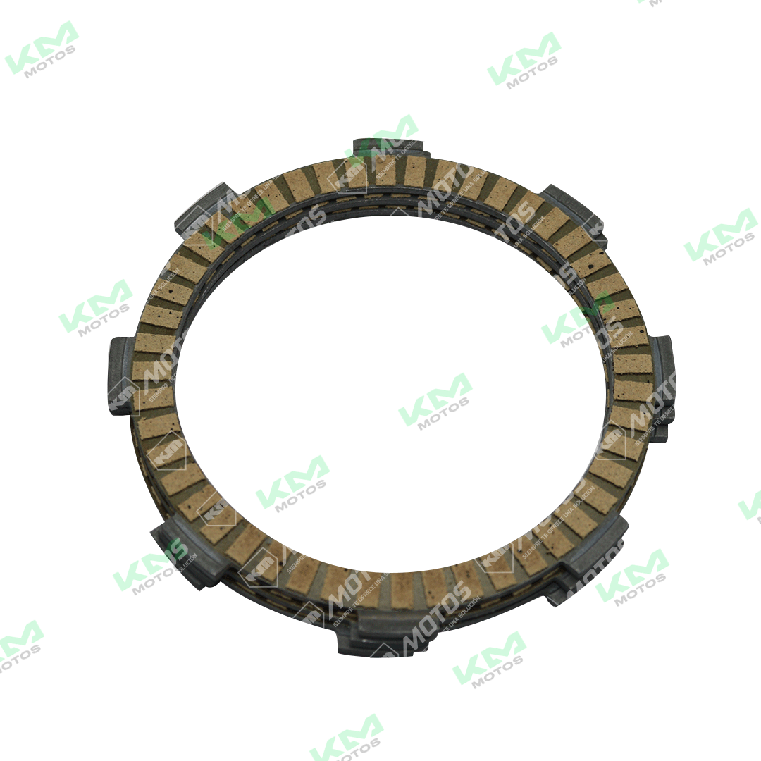 Discos de clutch Universal CRUX110, componentes de fricción para sistema de embrague en vehículo, con superficie de material resistente.