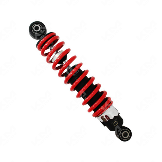 Amortiguador trasero rojo para ATV150-II con reversa, marca Original, muestra el componente en un entorno de taller.