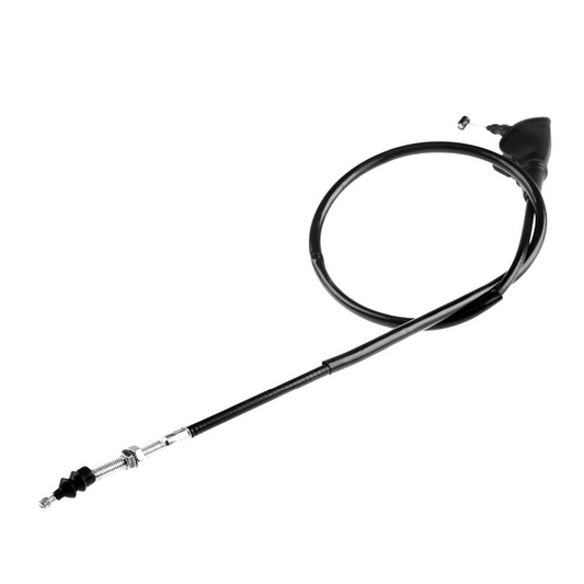 Cable de embrague FT115 original, muestra el cable flexible con conectores en cada extremo para motocicleta.