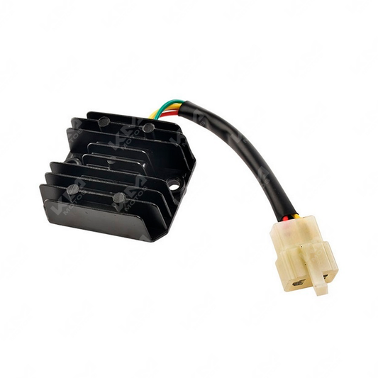Rectificador y regulador DM125 de la marca ORIGINAL, muestra componentes electrónicos y conexiones en un dispositivo de control de energía.