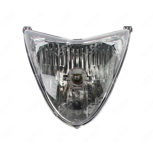 Conjunto de faro ORIGINAL FT125TS para motocicleta, vista del faro delantero con componentes y estructura visible.