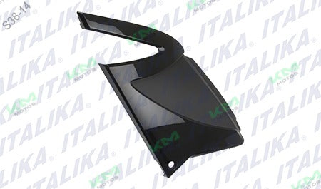 Cubierta lateral izquierda negra brillante y mate para sistema de chasis Italika FT200, original F13011142.