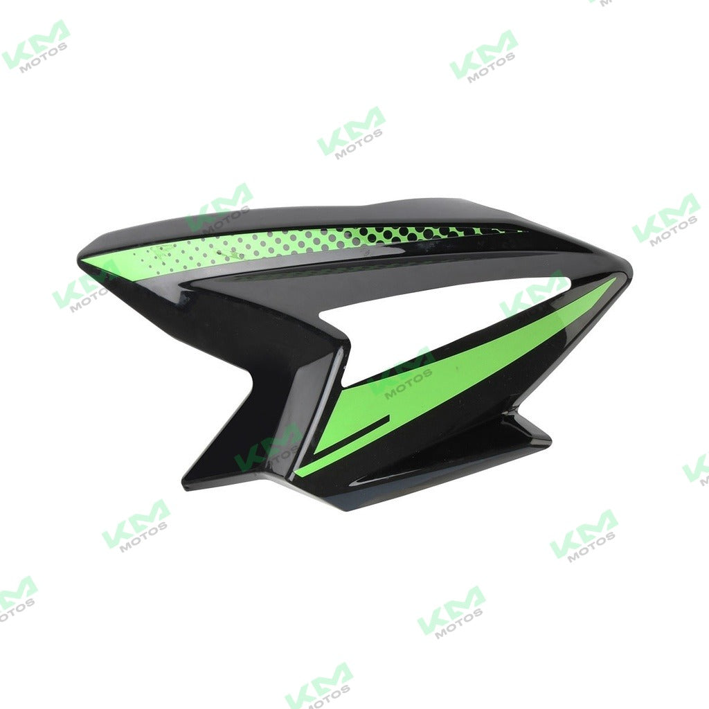 Cubierta de tanque para sistema de chasis Der Negro Verde Fiera 150 Italika, pieza original F13011682