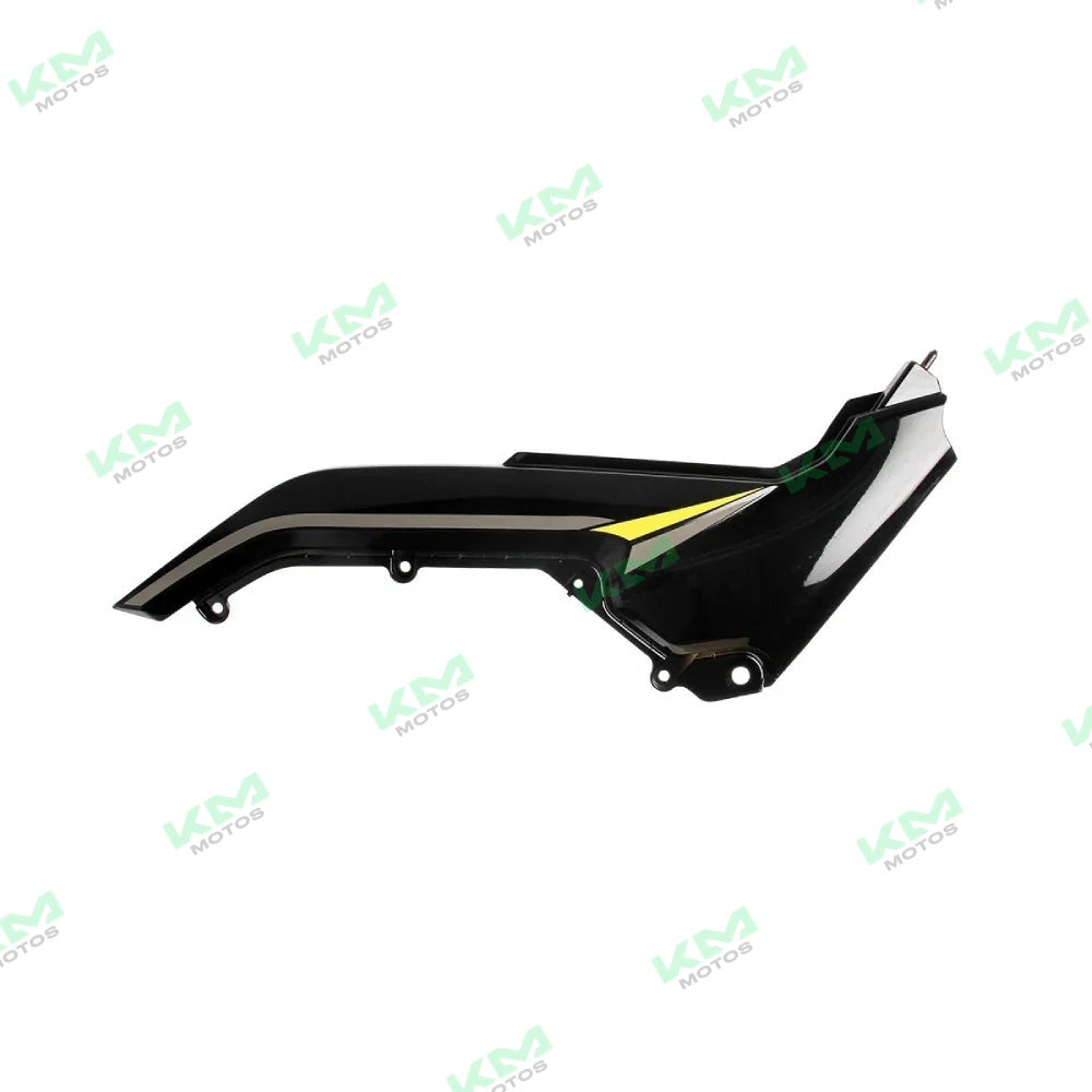 Cubierta lateral izquierda para sistema de chasis de la Fiera 200 Italika, original F13011717, en color negro.