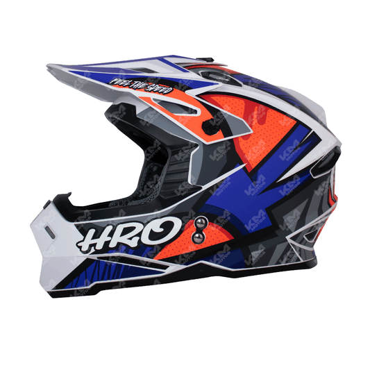 CASCO CROSS HRO BLANCO M/AZUL DRIPS MX03 XL