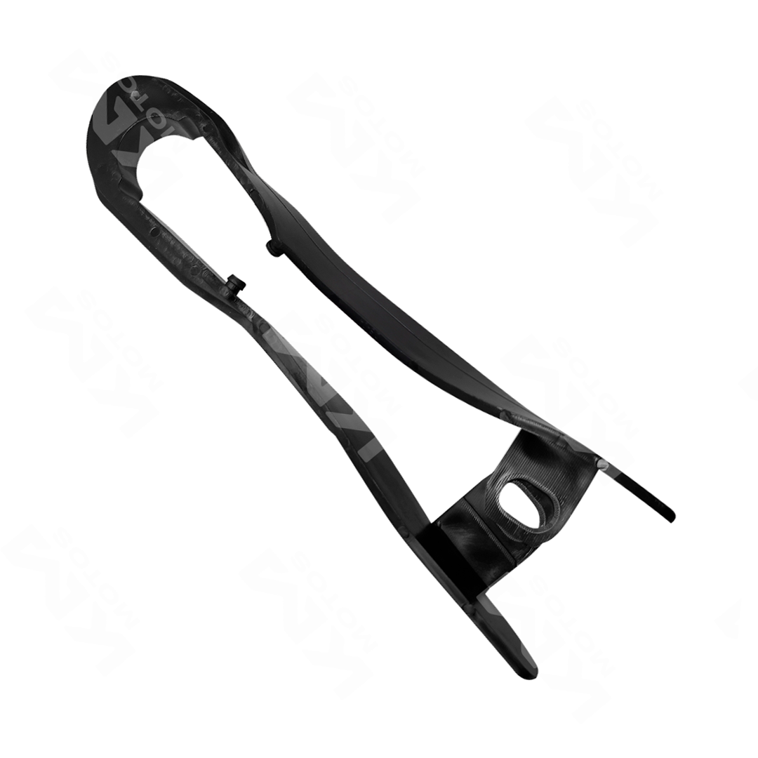 Cadena de hueso KM Motos modelo XM200GY-B/WARRIOR/HAWK/ET200BROSS-N/CROSS200, vista de cerca en color gris.