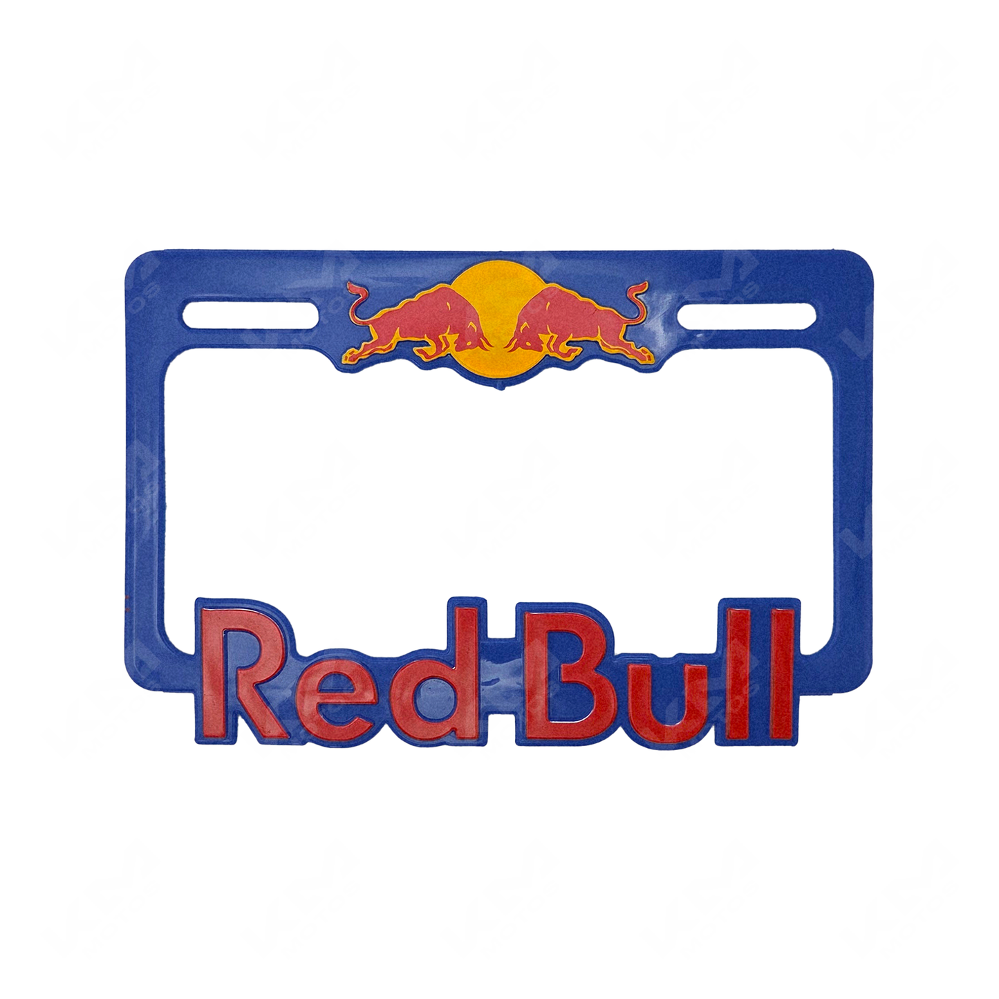 PORTA PLACA P/MOTO + LOGO 3D RED BULL AZUL
