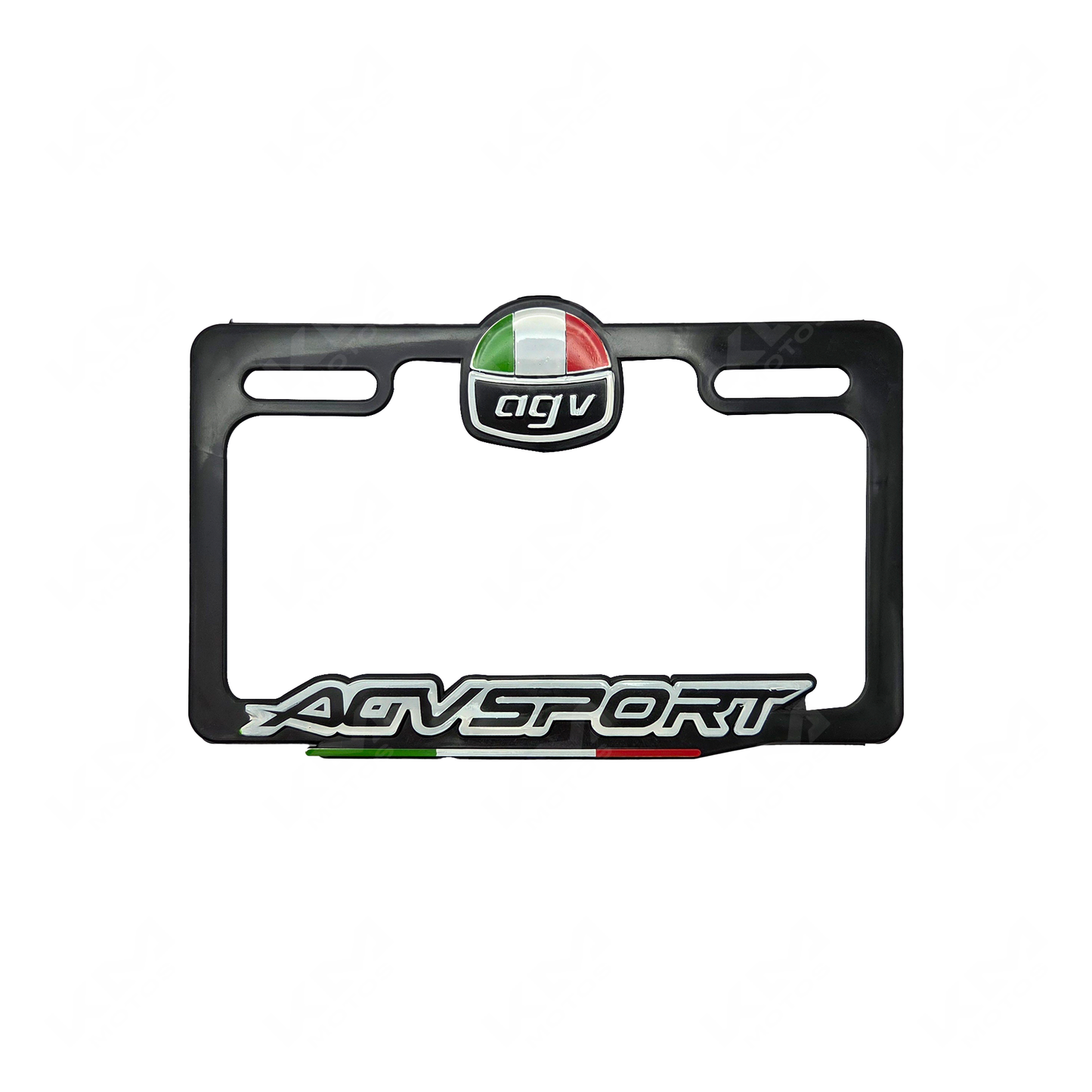 PORTA PLACA P/MOTO + LOGO 3D AVG NEGRO