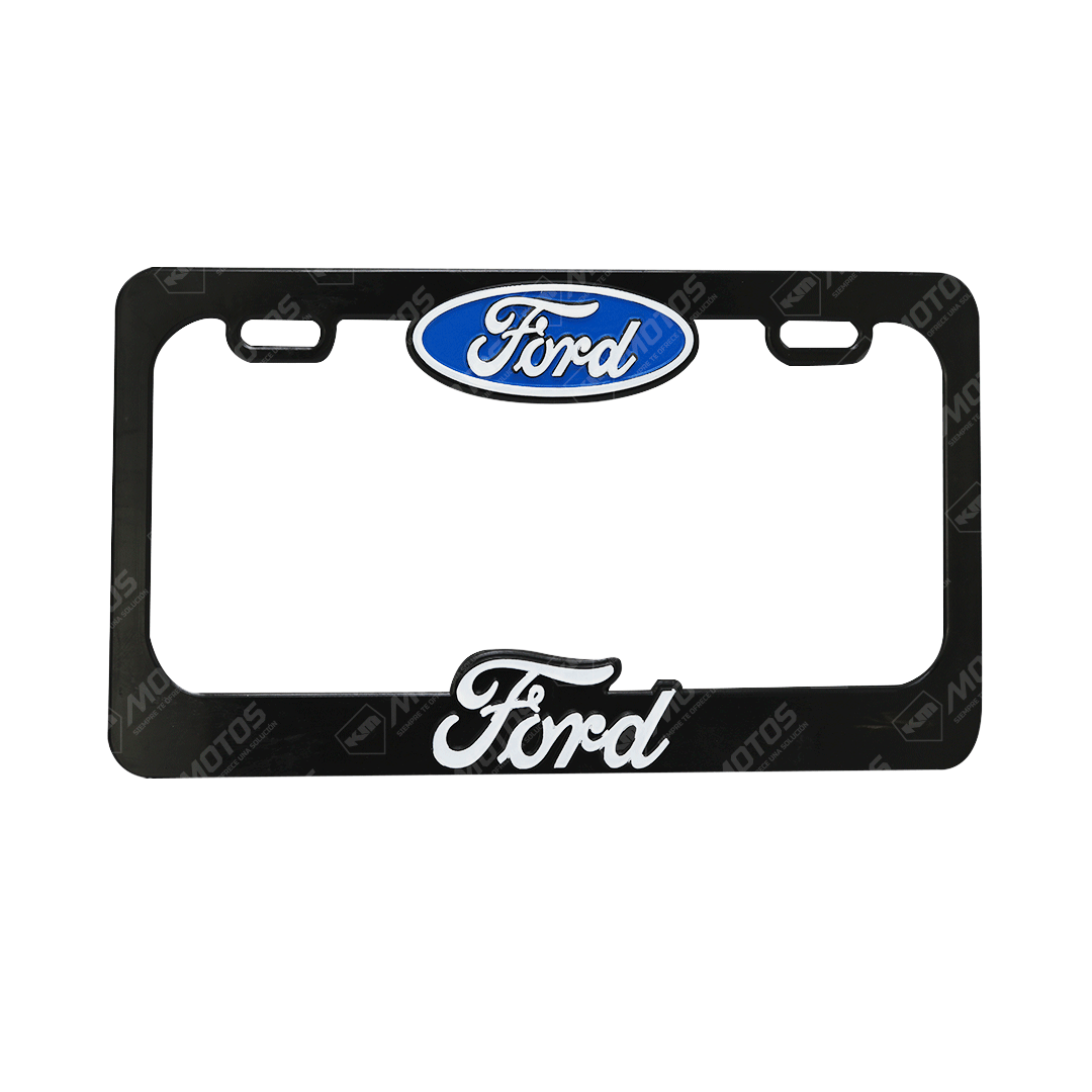 PORTA PLACA P/CARRO + LOGO 3D FORD (SET PAR)