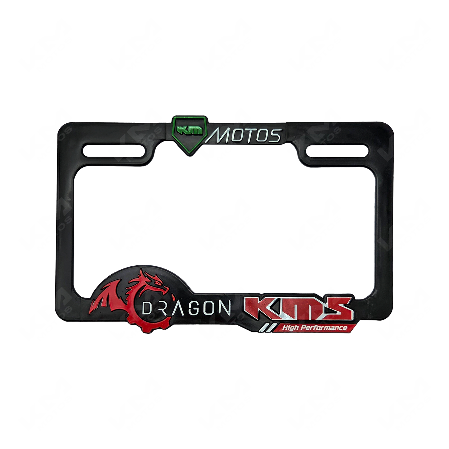 PORTA PLACA P/MOTO + LOGO 3D KMS/DRAGON
