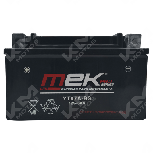 BATERIA YTX7A-BS + ACIDO MEK-PRO - KMMOTOSHN