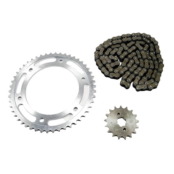 Kit de tracción KM Motos para arrastre de 50T/17T compatible con XM250, XR150 y BROSS125, en KM-BK0106.