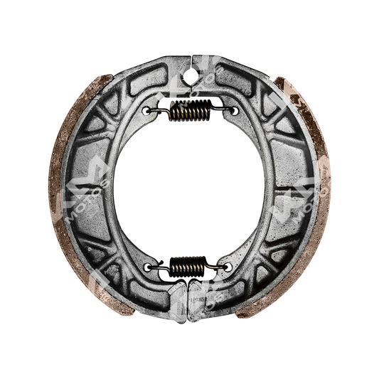 Zapata de freno pequeña para motos AX100, AX4, CS125 y XS125 de la marca KM Motos, muestra la pieza de freno.