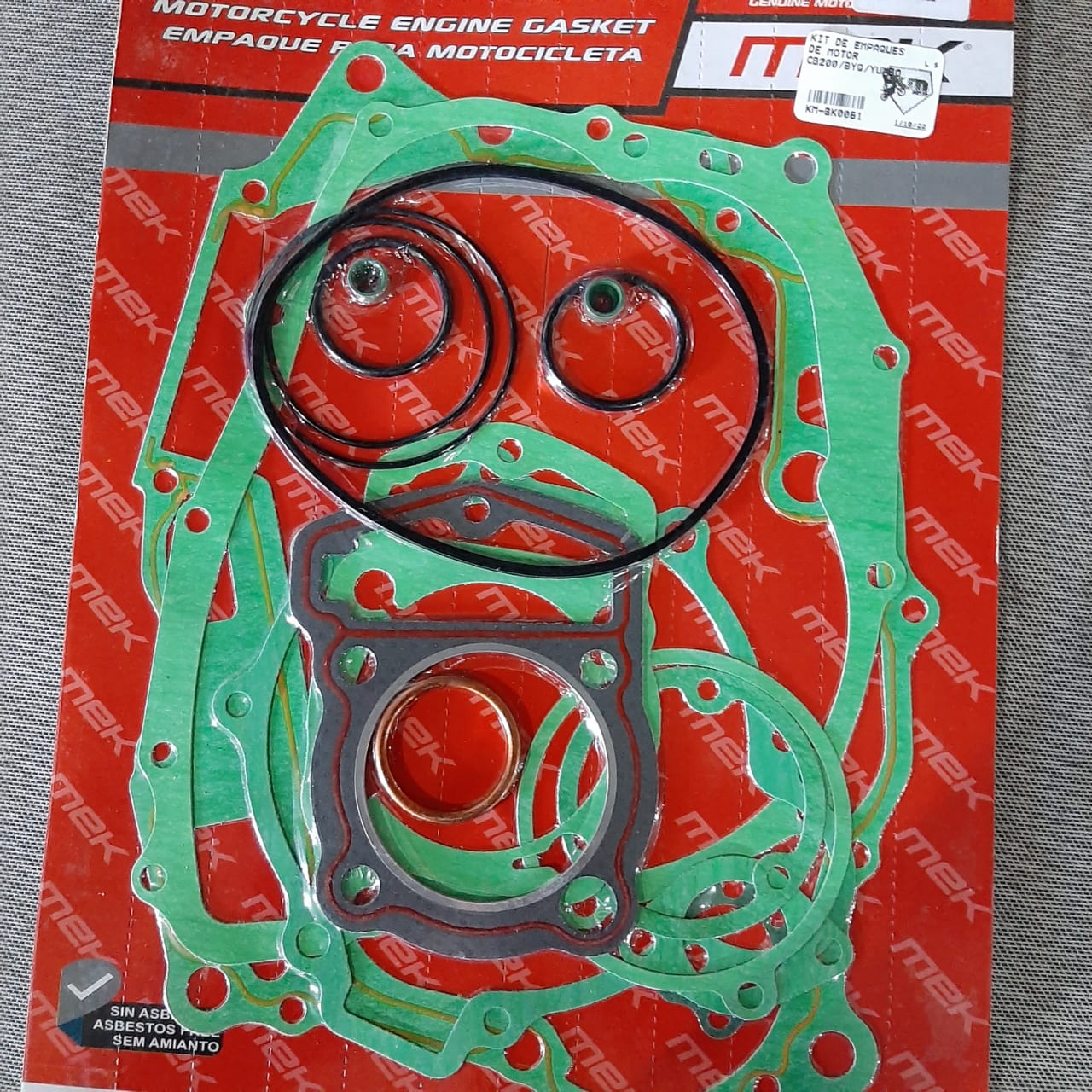 KIT DE EMPAQUES DE MOTOR CB200/BYQ/YUMBO