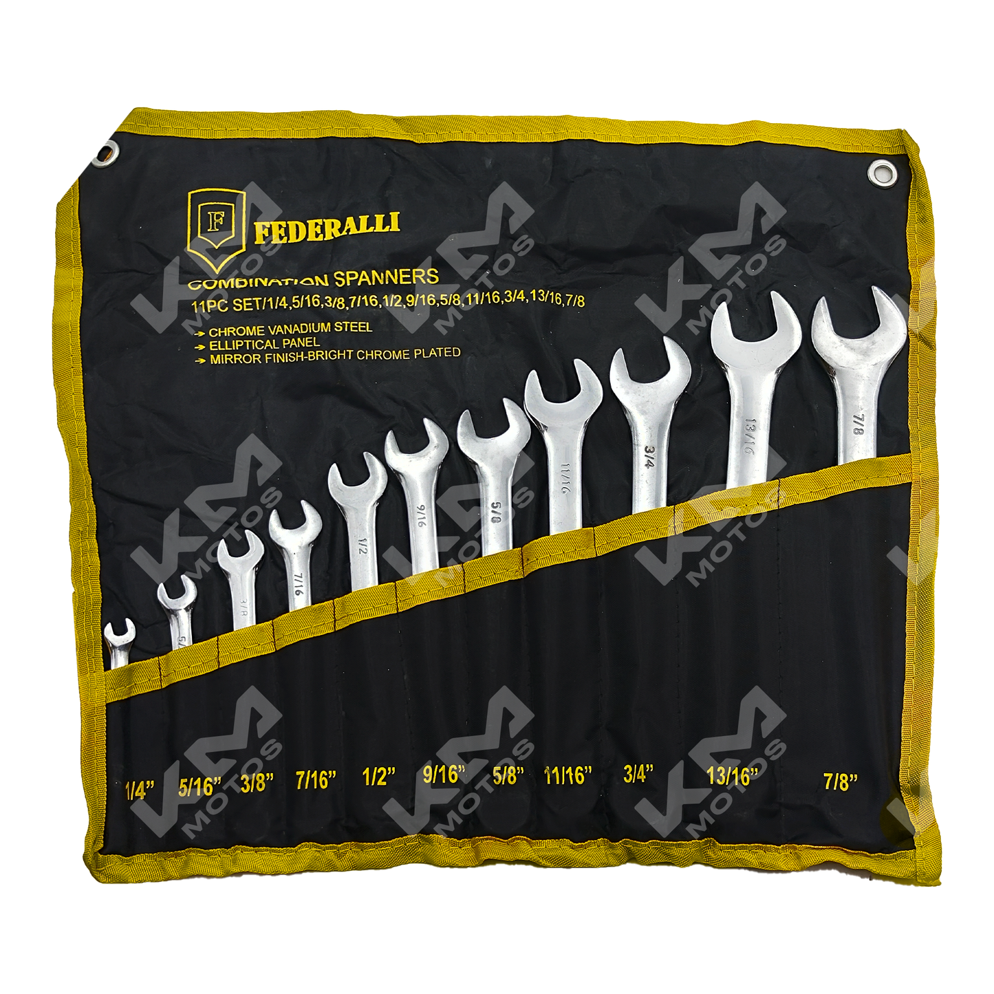 KIT DE LLAVES MIXTAS 1/4" - 7/8" 11PCS - KMMOTOSHN