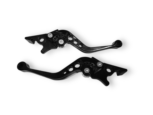 MANECILLAS DE ALUMINIO DE LUJO SOLAS (FRENO Y CLUTCH) NEGRO - KMMOTOSHN