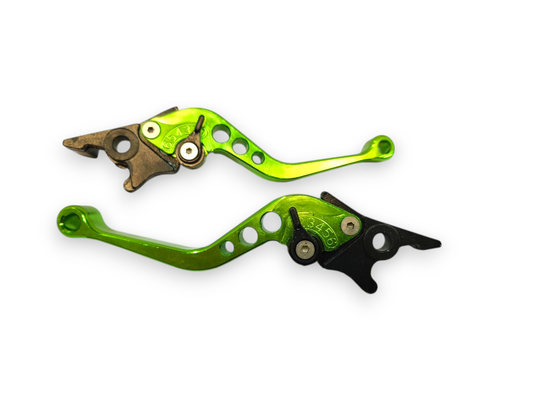 MANECILLAS DE ALUMINIO DE LUJO SOLAS (FRENO Y CLUTCH) VERDE - KMMOTOSHN