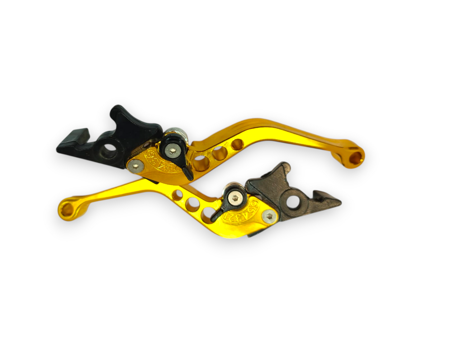 MANECILLAS DE ALUMINIO DE LUJO SOLAS (FRENO Y CLUTCH) DORADAS - KMMOTOSHN