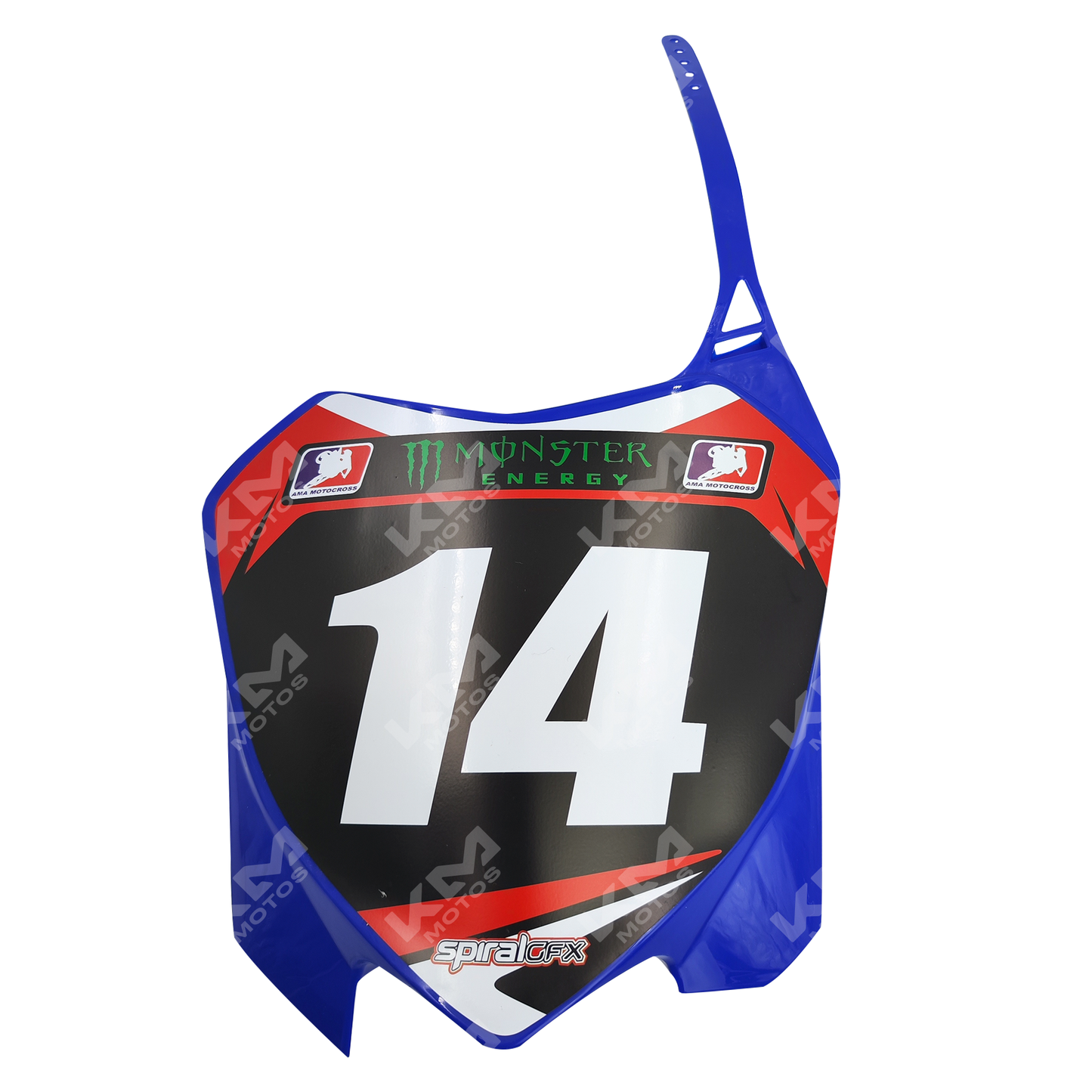 PORTA NUMERO + STIKERS AZUL - KMMOTOSHN