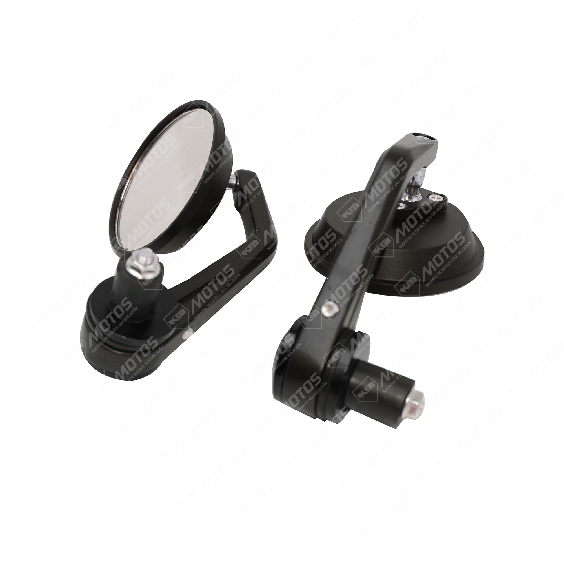 RETROVISOR DE LUJO REDONDO + CONTRAPESA NEGRO