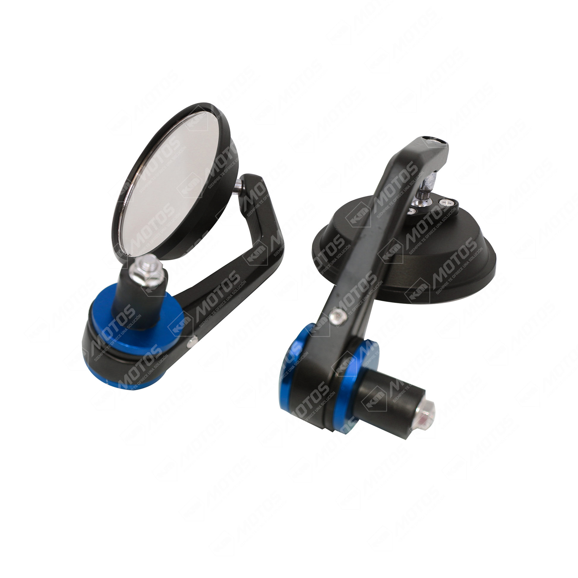 RETROVISOR DE LUJO REDONDO + CONTRAPESA AZUL