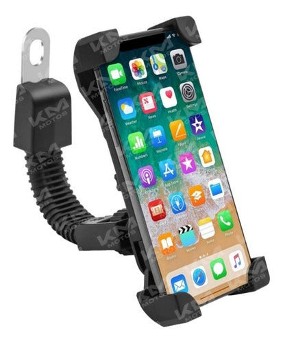 Soporte para celular ED en accesorios para timones, con diseño resistente y ajustable para navegación segura.