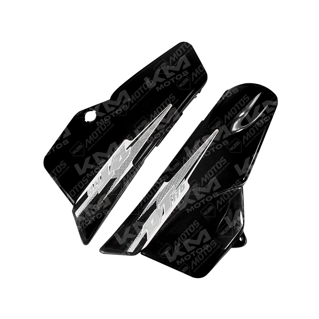 Tapaderas laterales negras Universal DT175, accesorios resistentes y duraderos para reparación de motocicletas.