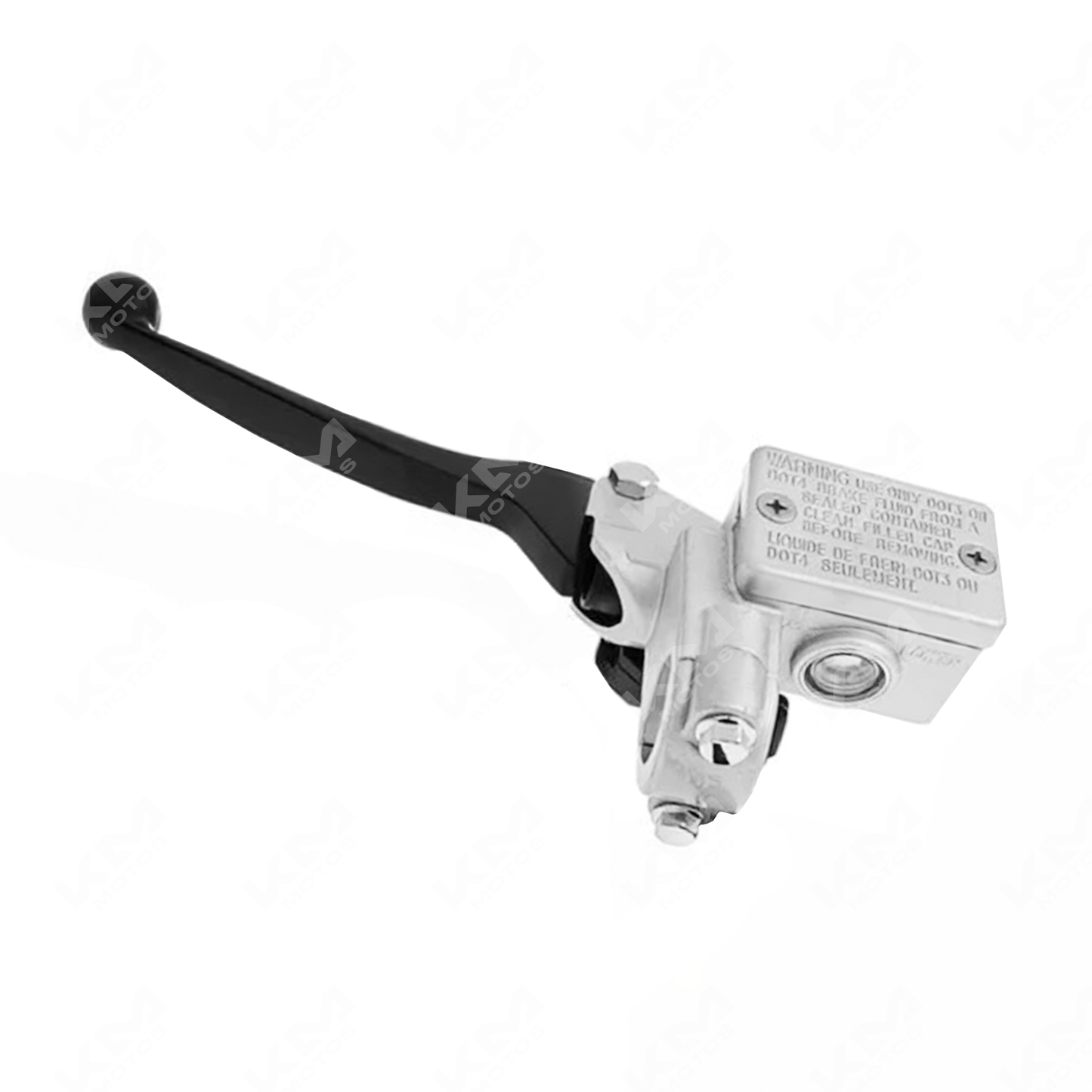 Bomba de freno KM Motos GY6 con manecilla de metal, componente para sistema de freno de motocicleta.