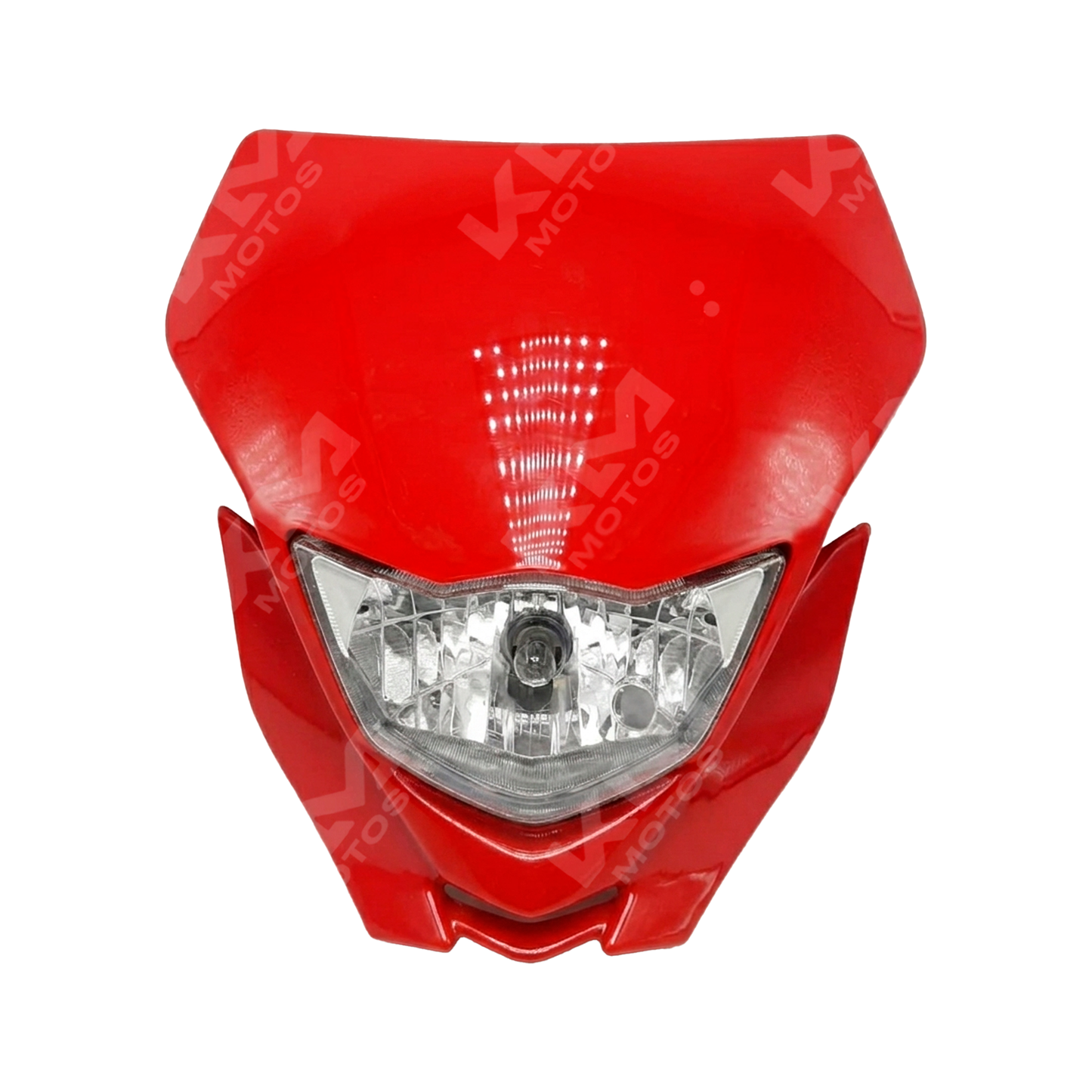 Cubierta de carenado roja para motos CARENA WR250/450 de KM Motos, vista lateral con detalles del diseño y acabado brillante.