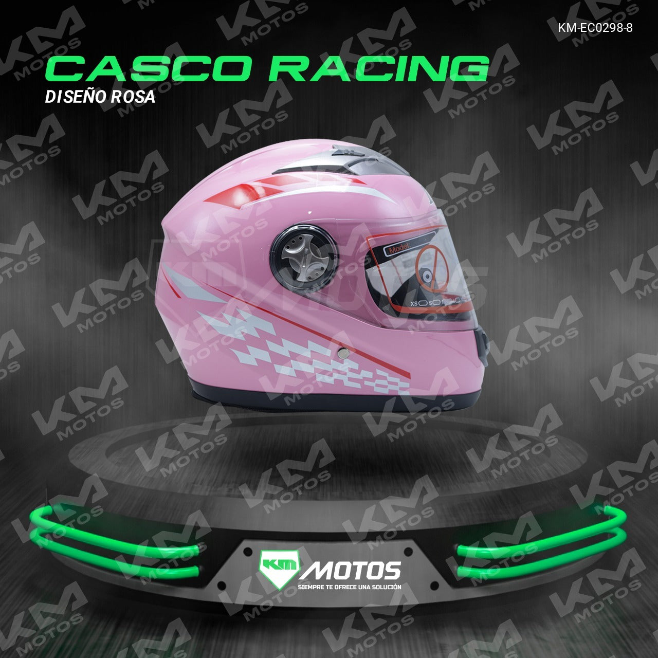 Casco Cerrado Racing + Rosado