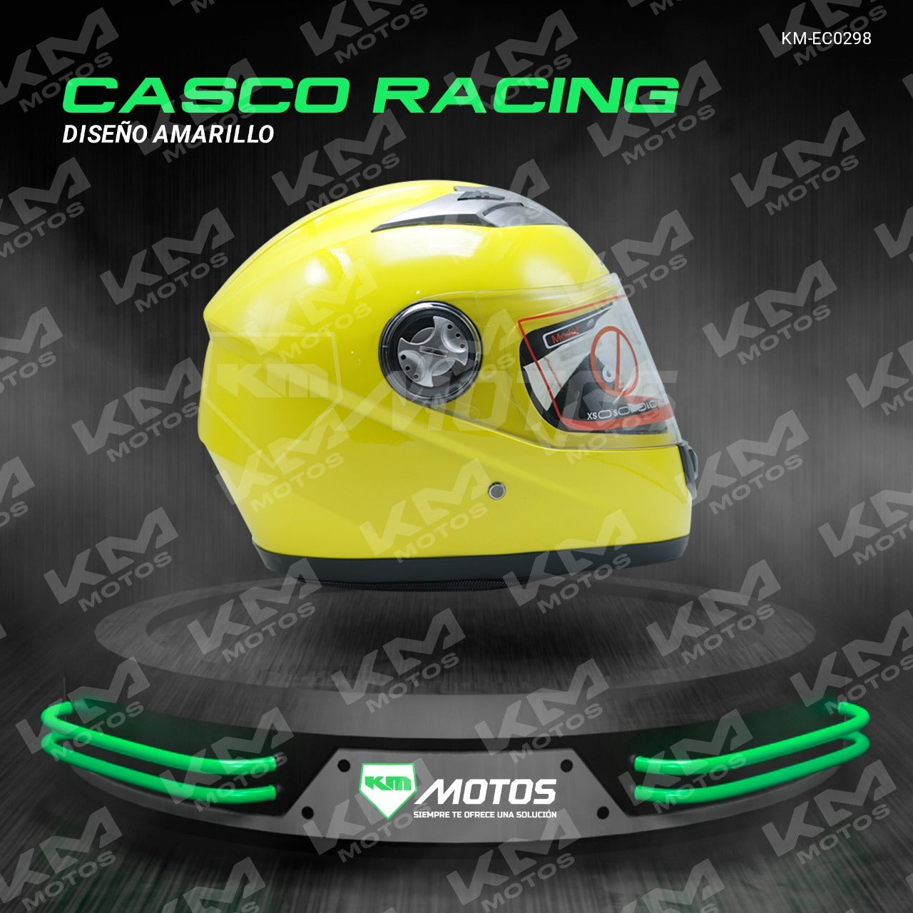 Casco Cerrado Racing + Diseno Rojo