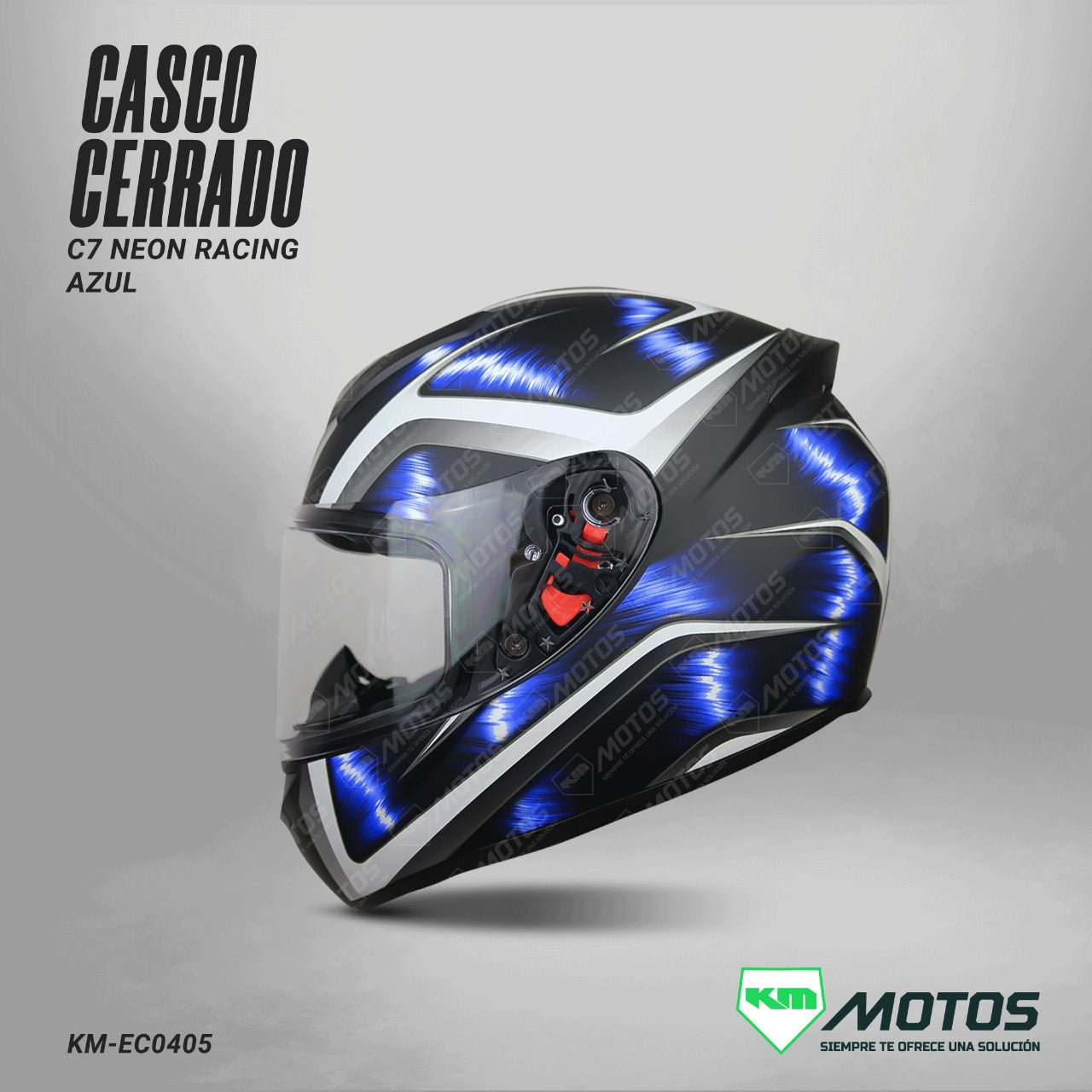 CASCO CERRADO C7 NEON AZUL RACING