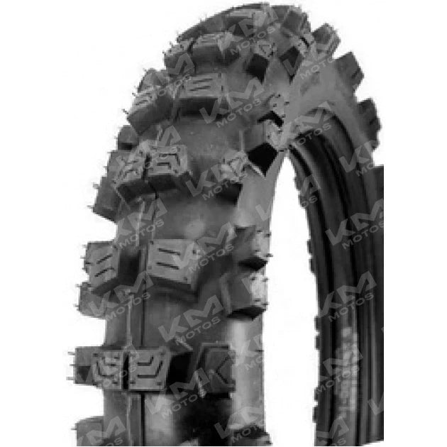 Llanta delantera Maxxis Tractora 70/100-17 en llantas Opin/Guzack, con banda de rodadura y estructura robusta visible.