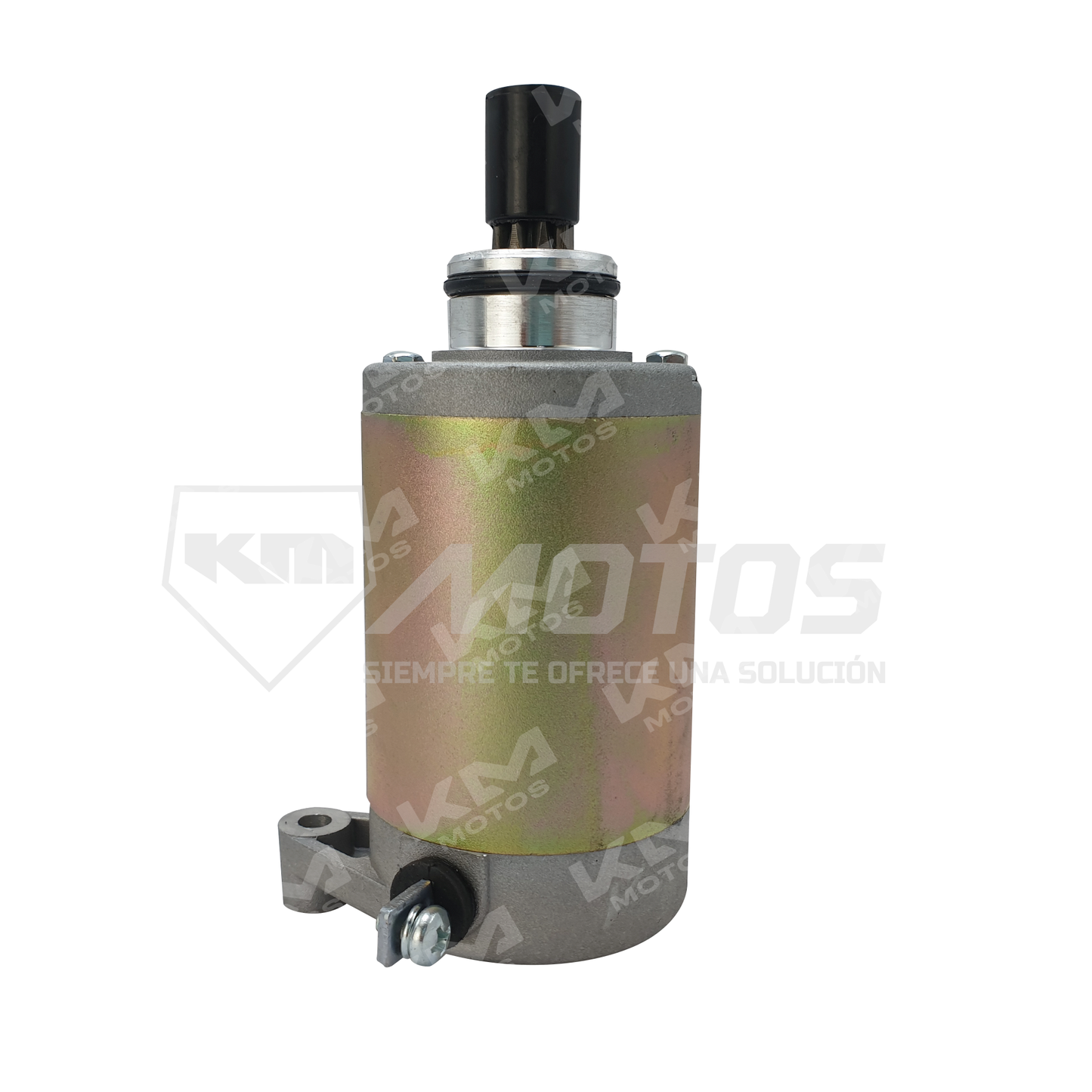 Motor de arranque Gxt/kmf, vista frontal del motor de arranque compacto y robusto para vehículos.
