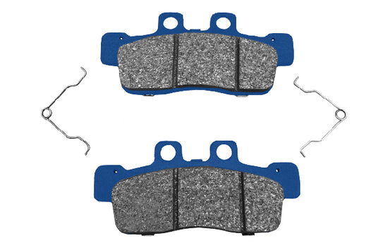 Pastillas de freno KM Motos modelo BW125, conjunto de pastillas de freno para motocicleta, con superficie de fricción visible.
