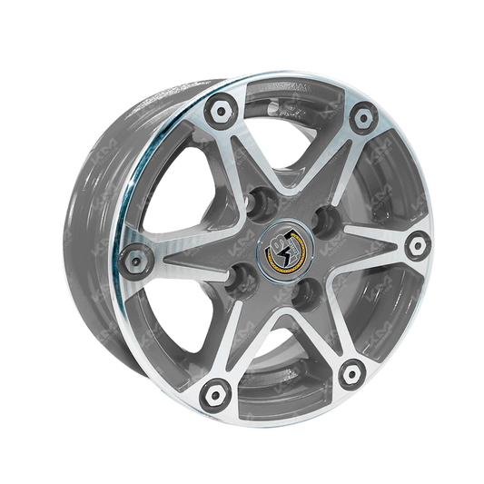 RIN DE LUJO MOTOTAXI 6 ASPAS GRIS/CROMO - KMMOTOSHN