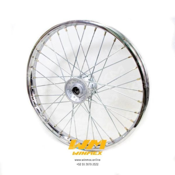 Rin delantero Crux de Rayos de la marca Universal, con diseño de rayos y acabado en color plateado.