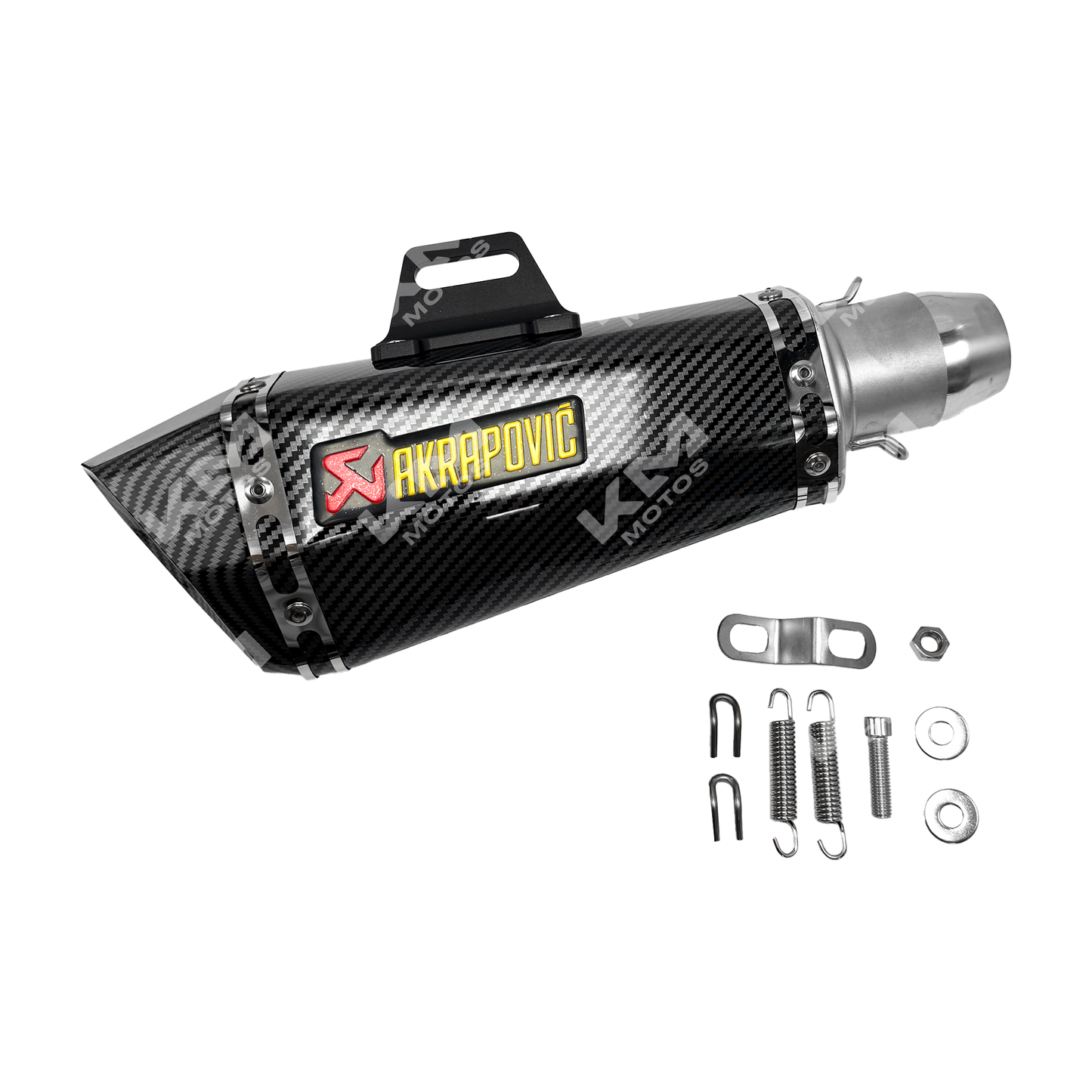 Bazucca universal KMMOTOSHN F35, compatible con varios modelos, en color negro con detalles en azul, vista frontal.