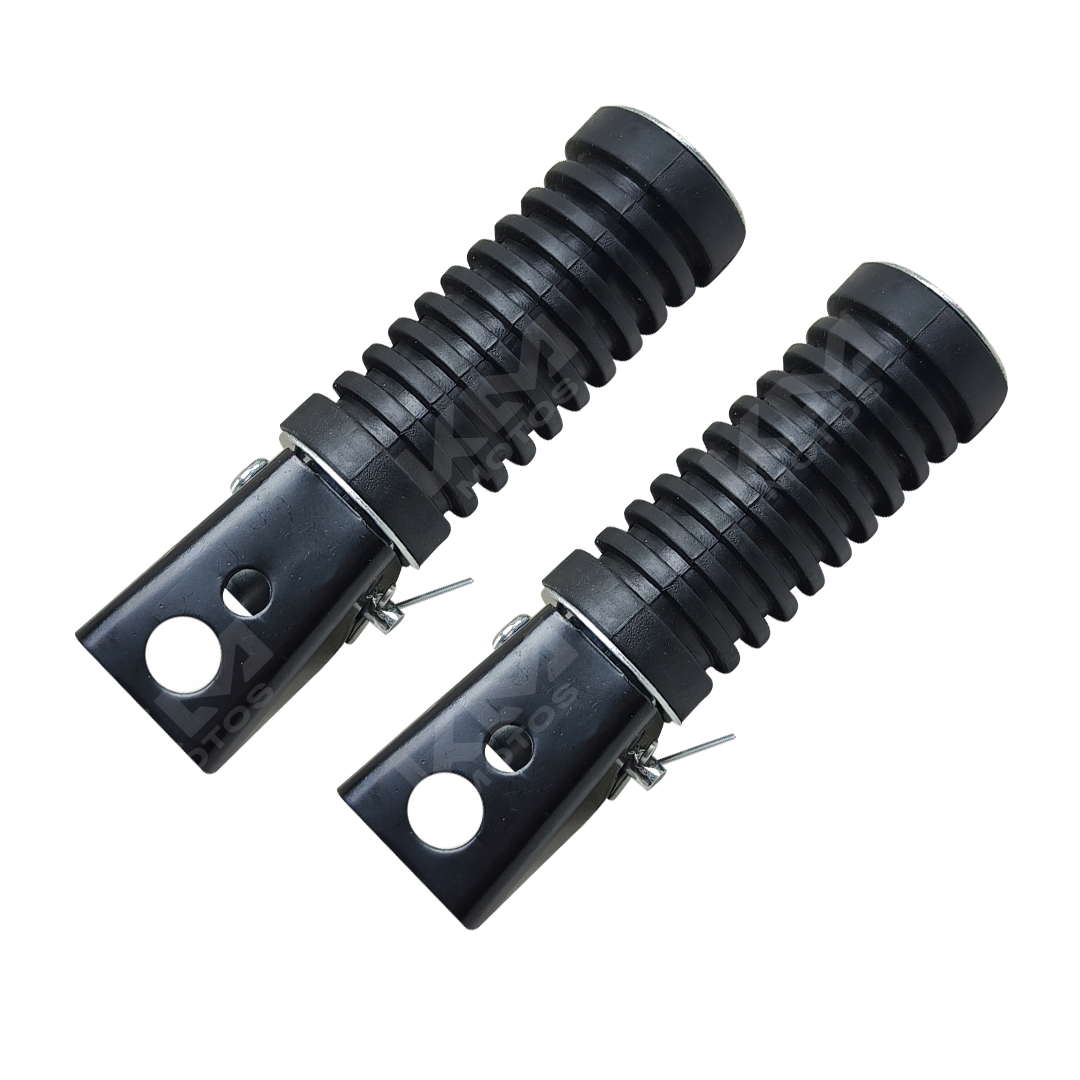 Estribos traseros para motocicleta CG125 STD de KM Motos, con soporte y estructura metálica resistente.