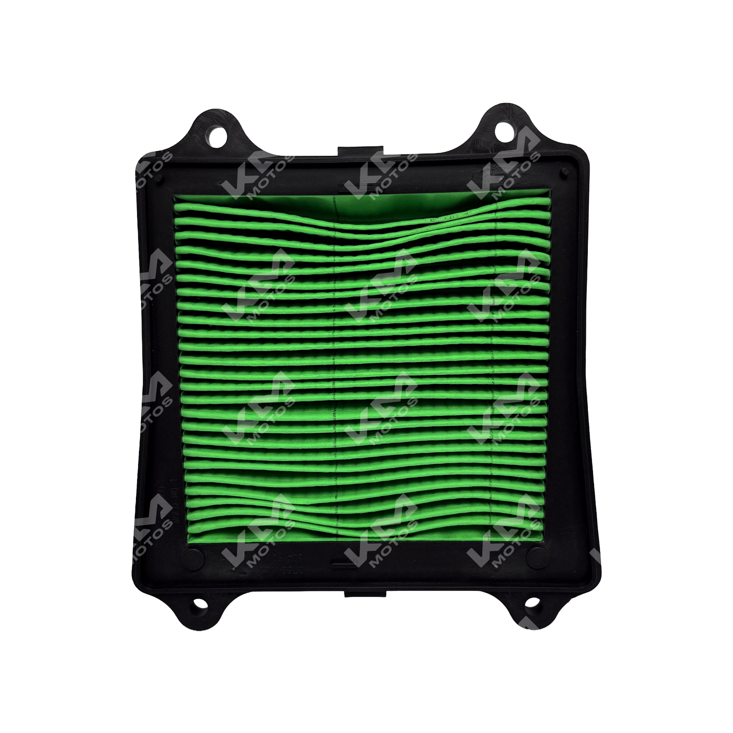Filtro de aire KM Motos NS150/AS150, muestra el filtro de aire de reemplazo con malla y marco en la imagen.